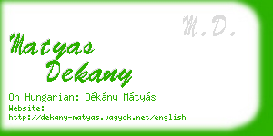 matyas dekany business card